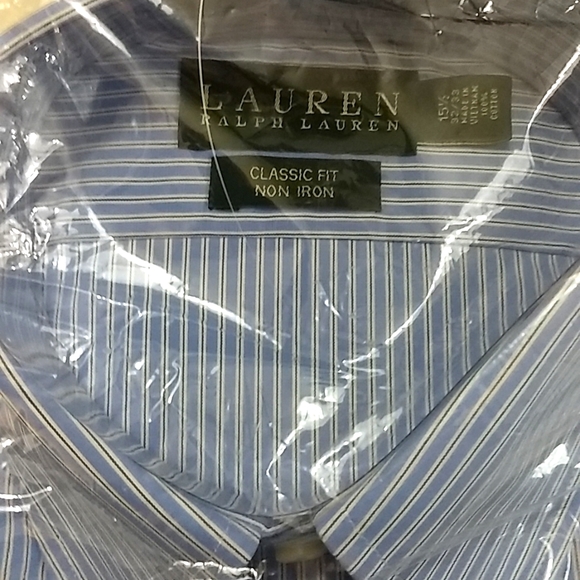 🆕Ralph Lauren, long sleeve blue/white stripe button down, 15.5 32-33. - Picture 2 of 4